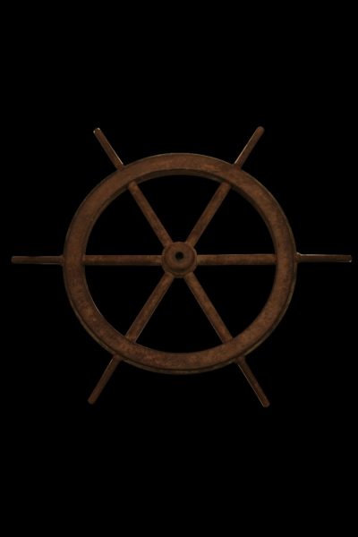 Vintage Steel and Wooden Ship’s Wheel