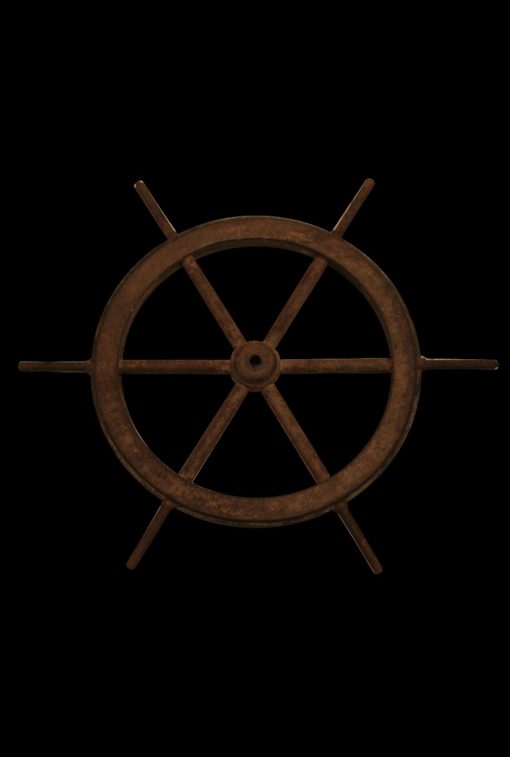 Vintage Steel and Wooden Ship’s Wheel