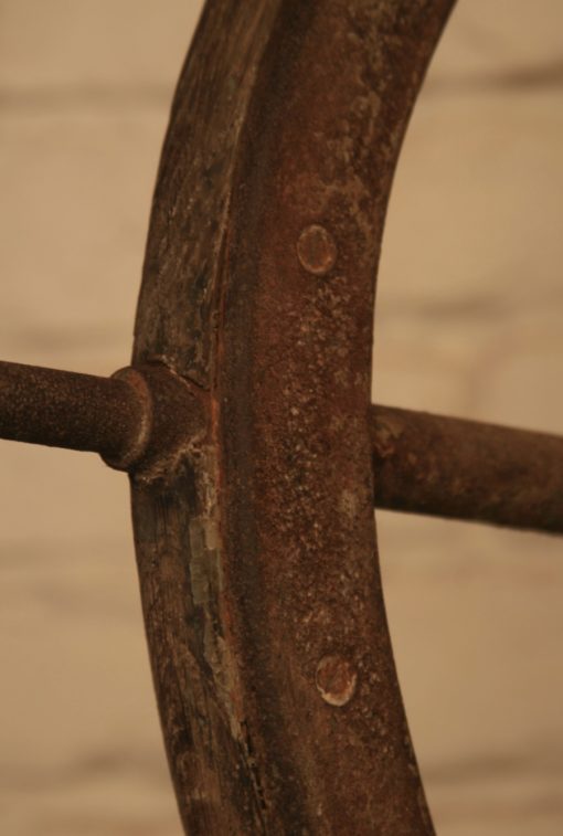 Vintage Steel and Wooden Ship’s Wheel