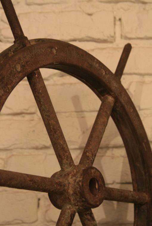 Vintage Steel and Wooden Ship’s Wheel