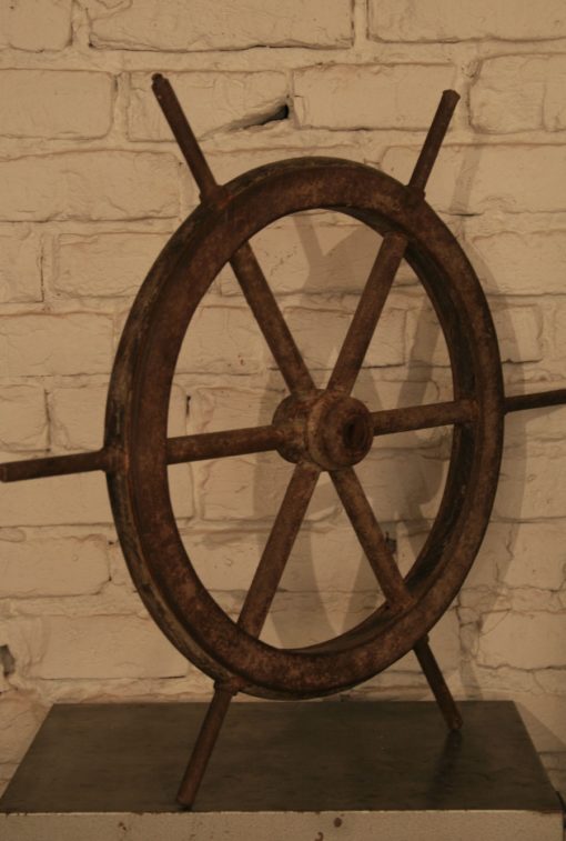 Vintage Steel and Wooden Ship’s Wheel