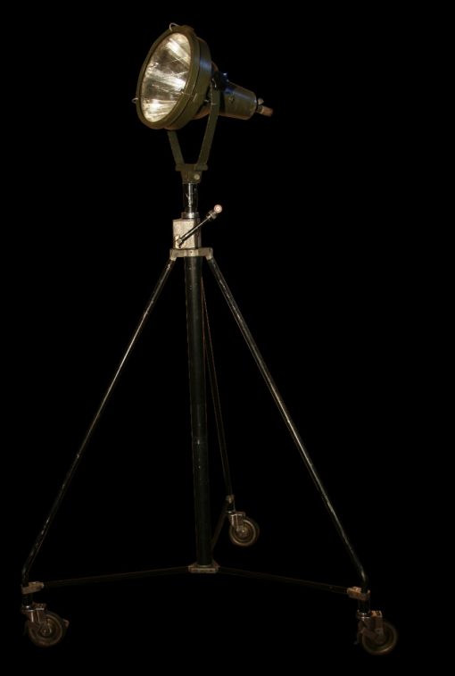 Military Field Spotlight on a Tripod