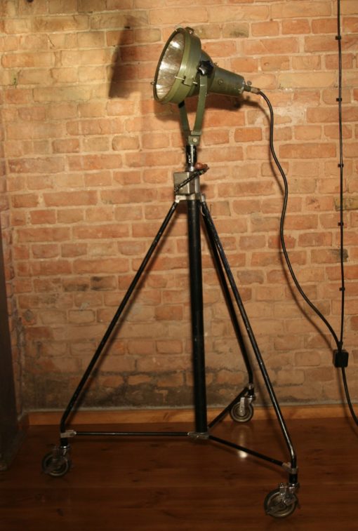 Military Field Spotlight on a Tripod