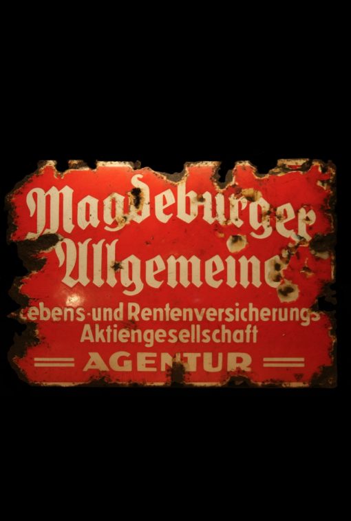 Advertising signboard "Magdeburg insurance"